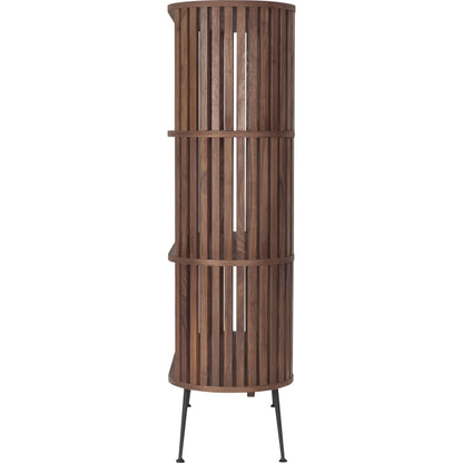 Henrich Bookshelf by Moe's Home Collection in oil. Made from solid wanut, walnut veneer shelves, steel legs in a modern style.