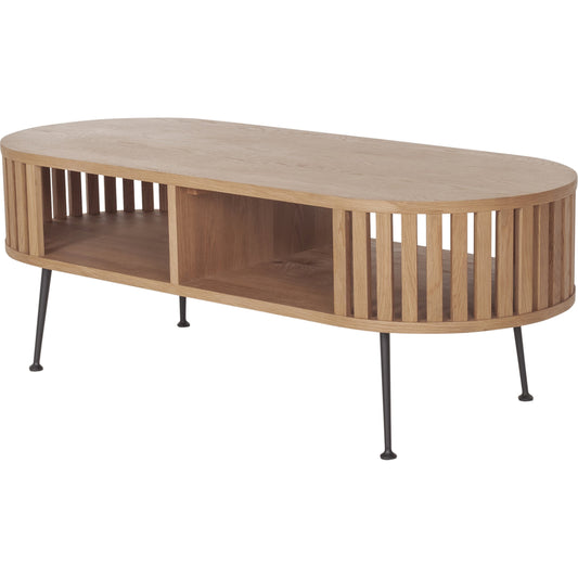 Henrich Coffee Table by Moe's Home Collection in white oil. Made from solid wanut, walnut veneer top, steel legs in a modern style.