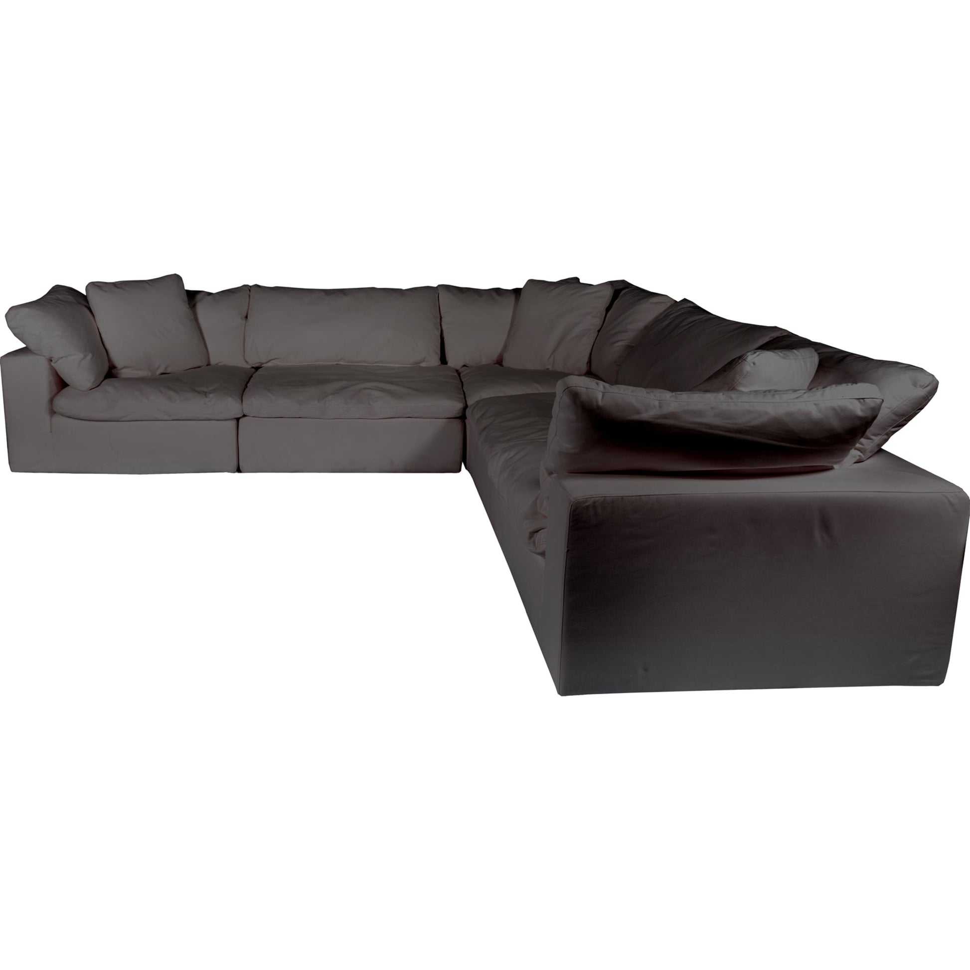 Clay Classic L Modular Sectional by Moe's Home Collection. Made from 100% polyester livesmart stain resistant fabric, feather-fiber blend channeled, plywood frame, 50% feather-fiber blend channeled, 50% feather, fibre blen