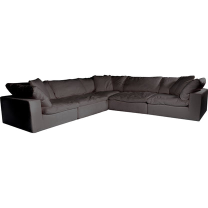 Clay Classic L Modular Sectional by Moe's Home Collection. Made from 100% polyester livesmart stain resistant fabric, feather-fiber blend channeled, plywood frame, 50% feather-fiber blend channeled, 50% feather, fibre blend c