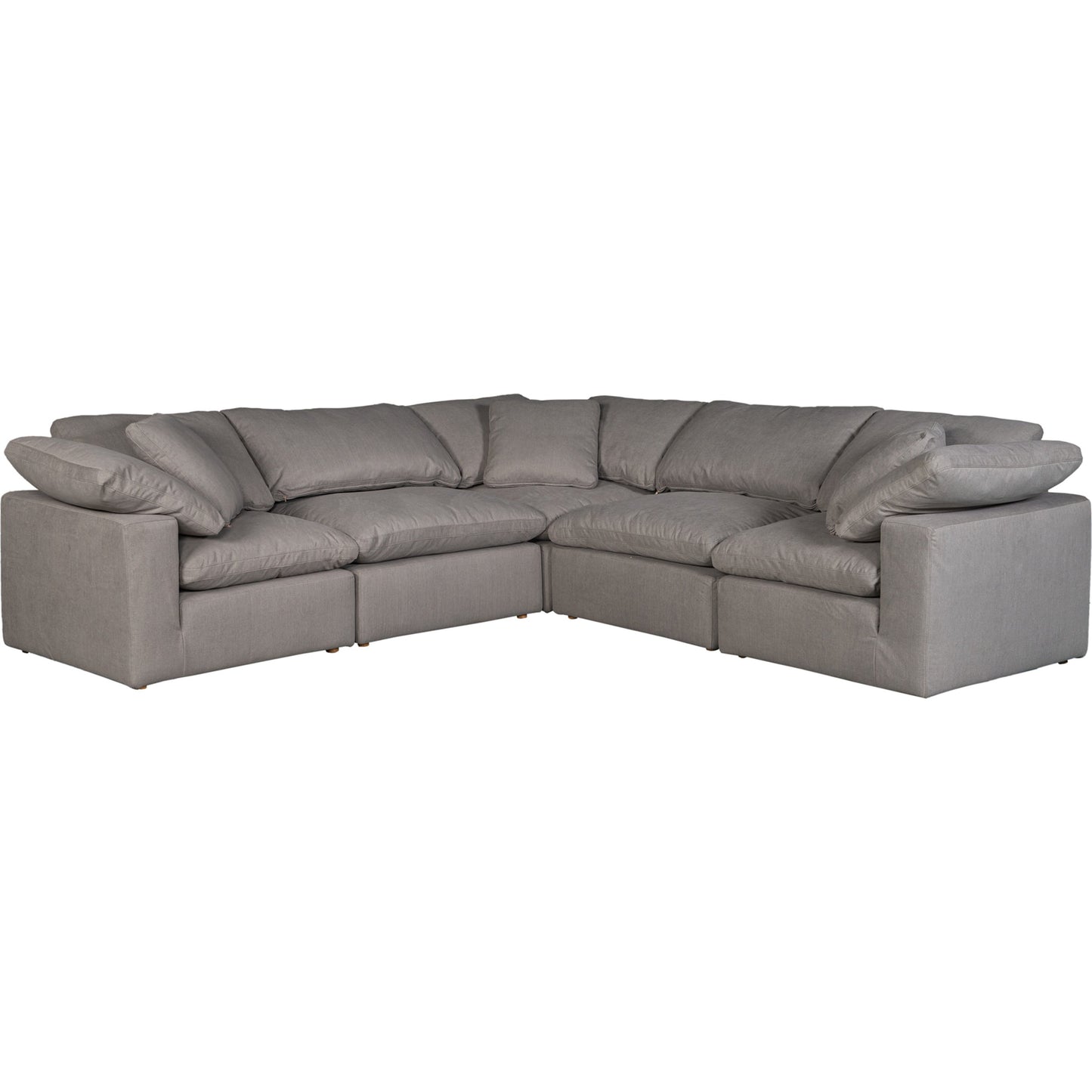 004 SR-779062 | Primary Silo | Terra Condo Classic L Modular Sectional by Moe's Home Collection in light gray. Made from fabric: 98% polyester, 2% nylon, plywood frame, 50% feather, fibre blend channeled in a modern style.
