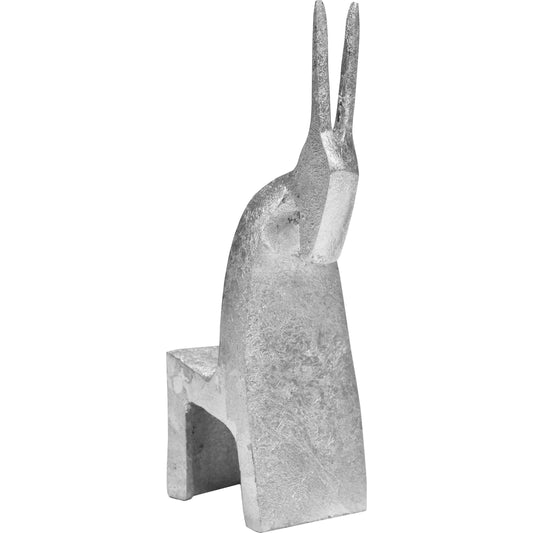 York Antelope Figure by Worlds Away in silver leaf and silver leaf. Made from metal in a eclectic & global style.