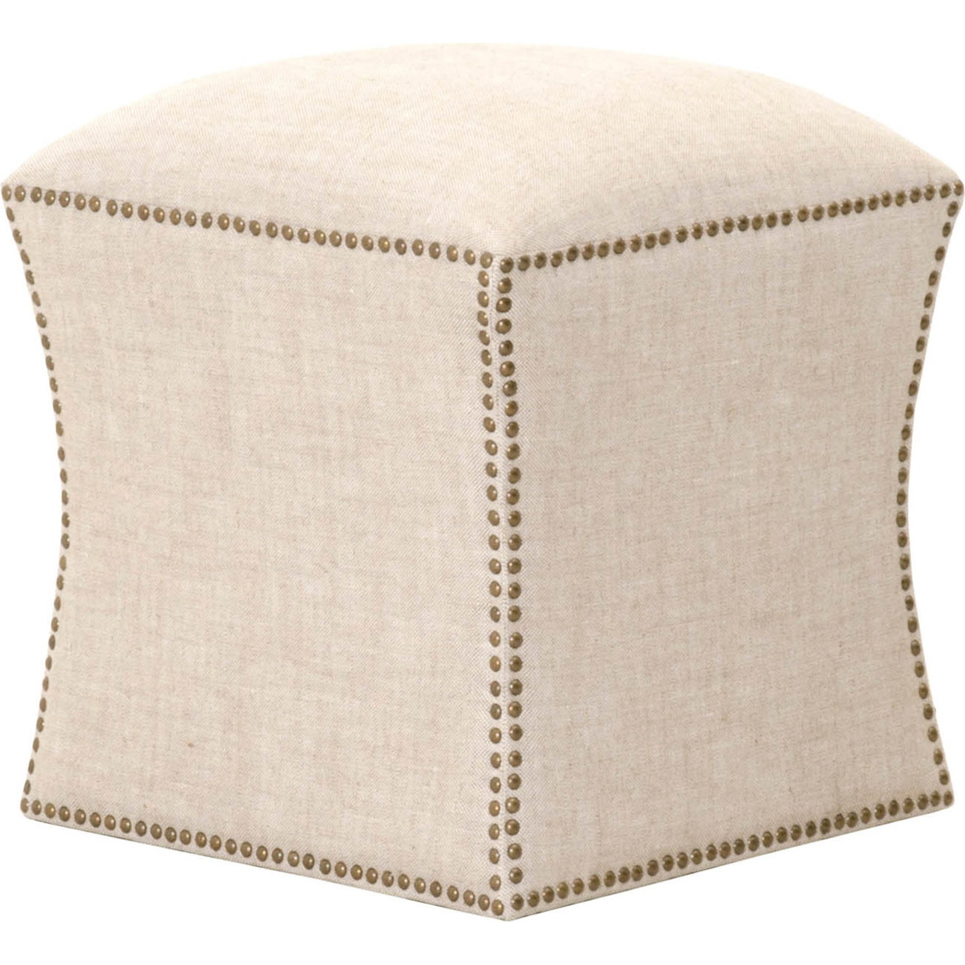 York Ottoman by Essentials For Living in bisque and bisque french linen. Made from 100% french linen in a traditional style.