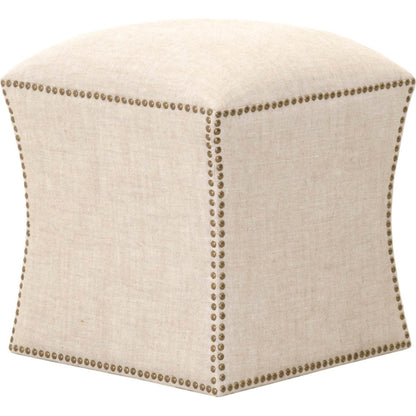 York Ottoman by Essentials For Living in bisque and bisque french linen. Made from 100% french linen in a traditional style.