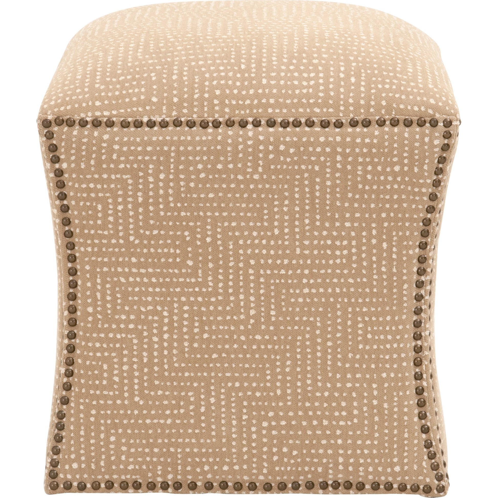 York Ottoman by Essentials For Living in bisque and bisque french linen. Made from 100% french linen in a traditional style.