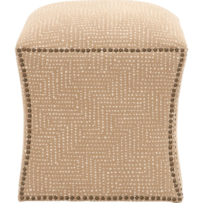 York Ottoman by Essentials For Living in bisque and bisque french linen. Made from 100% french linen in a traditional style.