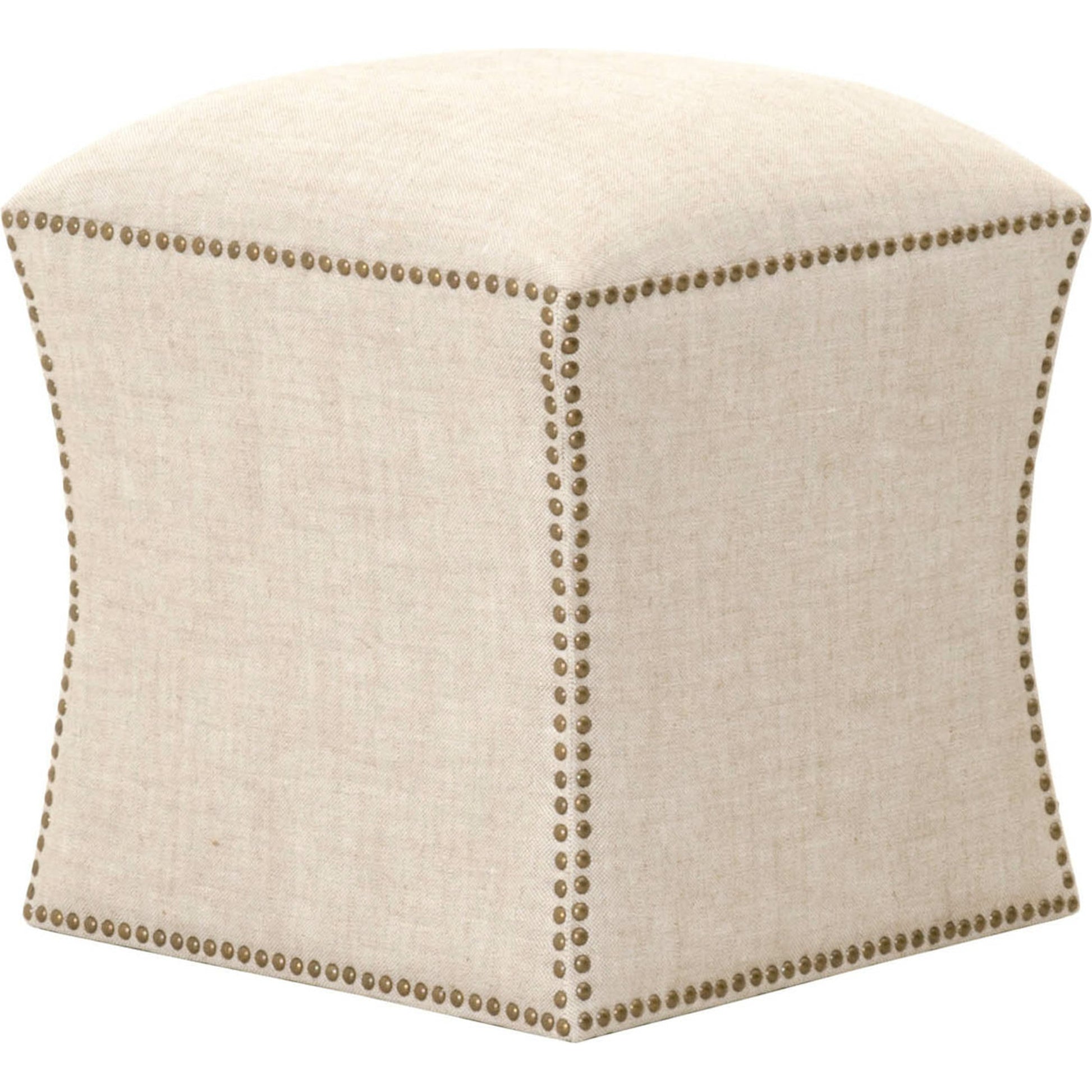 York Ottoman by Essentials For Living in bisque and bisque french linen. Made from 100% french linen in a traditional style.