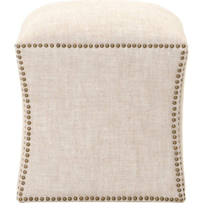 York Ottoman by Essentials For Living in bisque and bisque french linen. Made from 100% french linen in a traditional style.