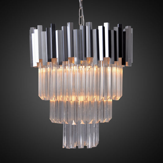 4-Tier Crystal Chandelier by Zentique in iron, glass. Made from iron, glass in a traditional style.