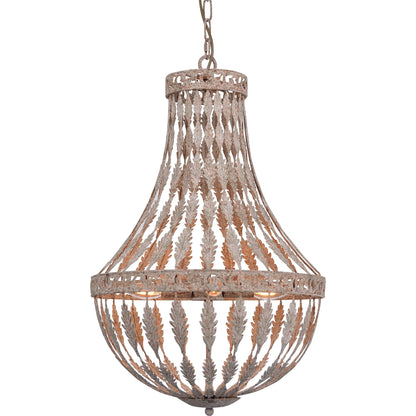 Rustic Empire Chandelier by Zentique in distressed metal and iron. Made from iron in a cottage & farmhouse style.