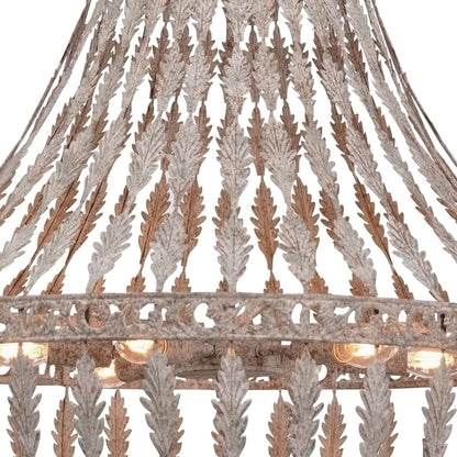 Rustic Empire Chandelier by Zentique in distressed metal and iron. Made from iron in a cottage & farmhouse style.