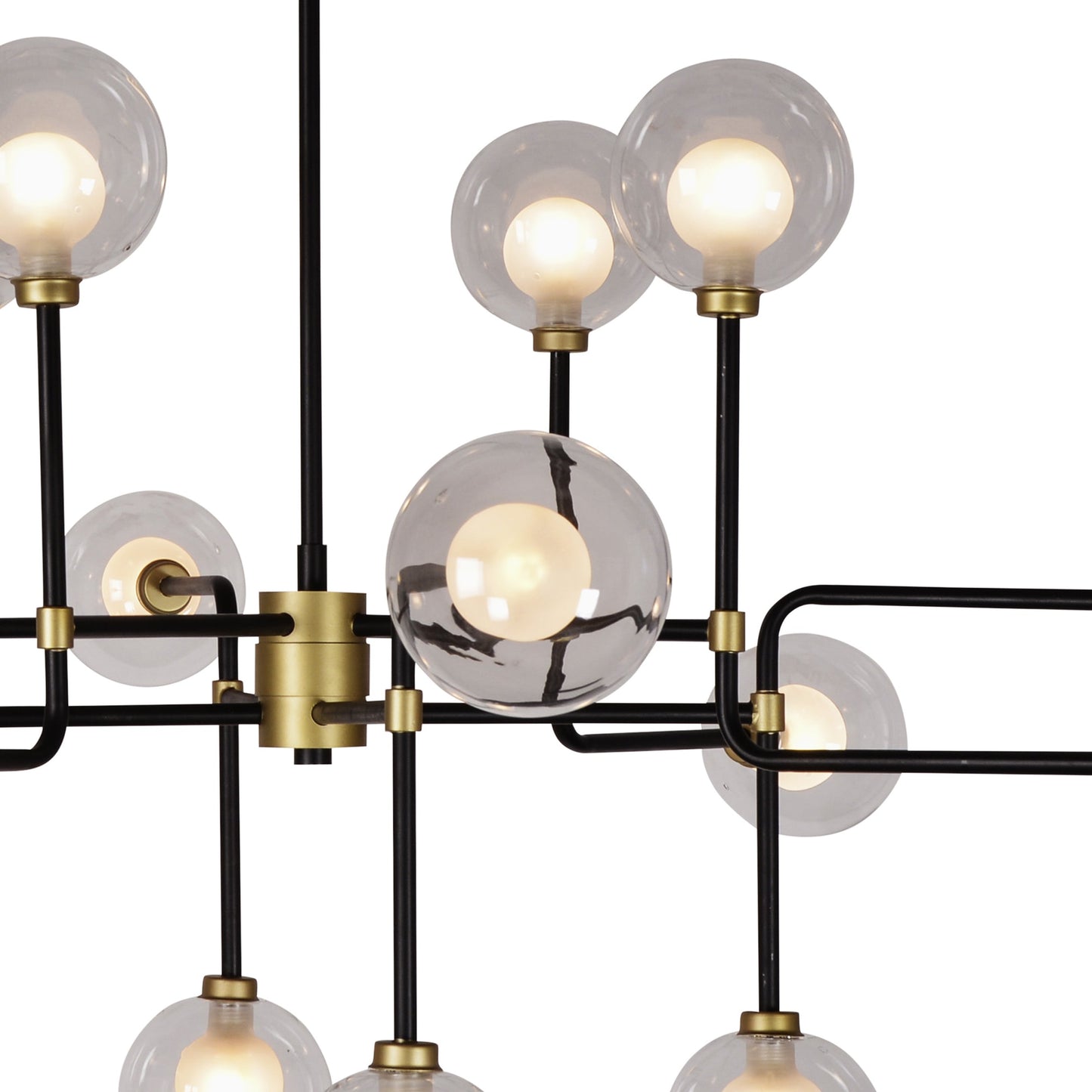 002 SR-900031 | Closeup | Abstract Globe Pendant Light by Zentique in iron, glass. Made from iron, glass in a modern style.