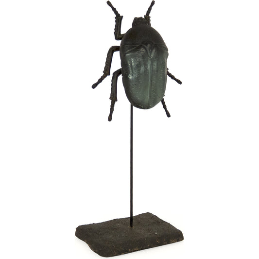 June Beetle on Stand by Zentique in black, dark green and resin. Made from resin in a eclectic & global style.