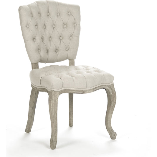 Piaf Side Chair by Zentique in limed gray oak. Made from limed grey oak in a traditional style.