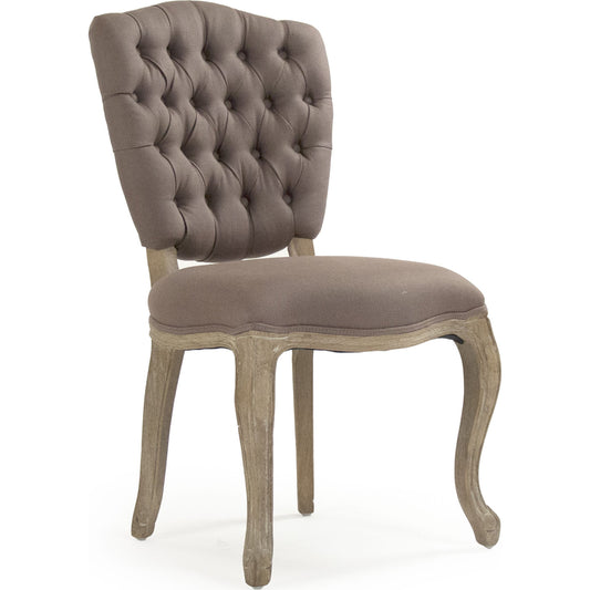 Piaf Side Chair by Zentique in limed gray oak. Made from limed grey oak in a traditional style.