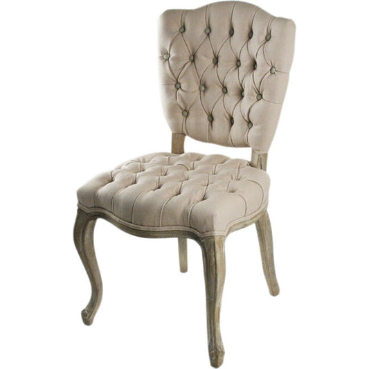 Piaf Side Chair by Zentique in limed gray oak. Made from limed grey oak in a traditional style.