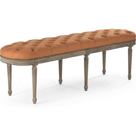Michel Tufted Bench by Zentique. Made from limed grey oak in a traditional style.