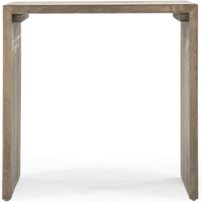 Ava End Table by Zentique in dry finish and recycled oak. Made from recycled oak in a modern style.