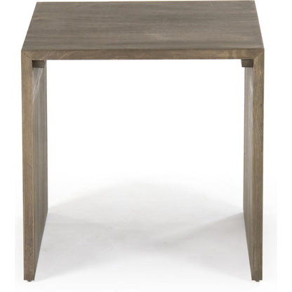 Ava End Table by Zentique in dry finish and recycled oak. Made from recycled oak in a modern style.