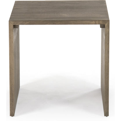 Ava End Table by Zentique in dry finish and recycled oak. Made from recycled oak in a modern style.
