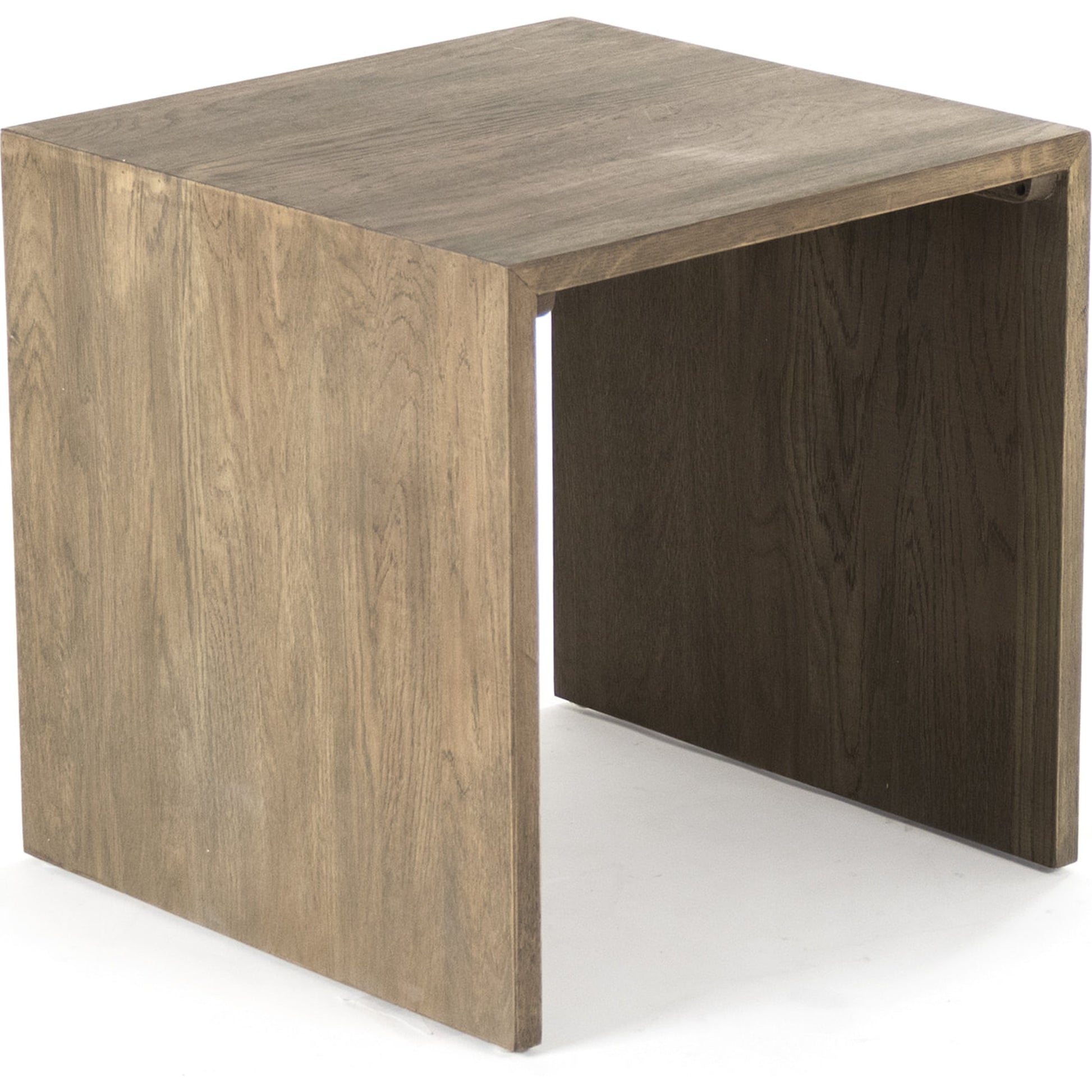 Ava End Table by Zentique in dry finish and recycled oak. Made from recycled oak in a modern style.