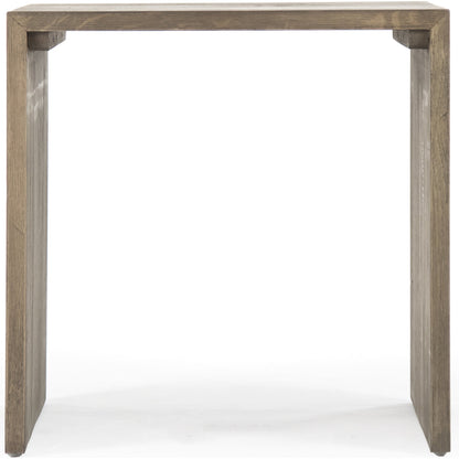Ava End Table by Zentique in dry finish and recycled oak. Made from recycled oak in a modern style.