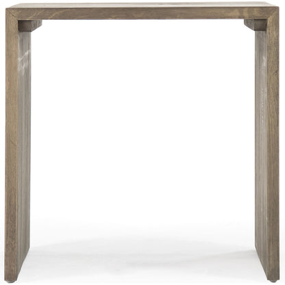 Ava End Table by Zentique in dry finish and recycled oak. Made from recycled oak in a modern style.