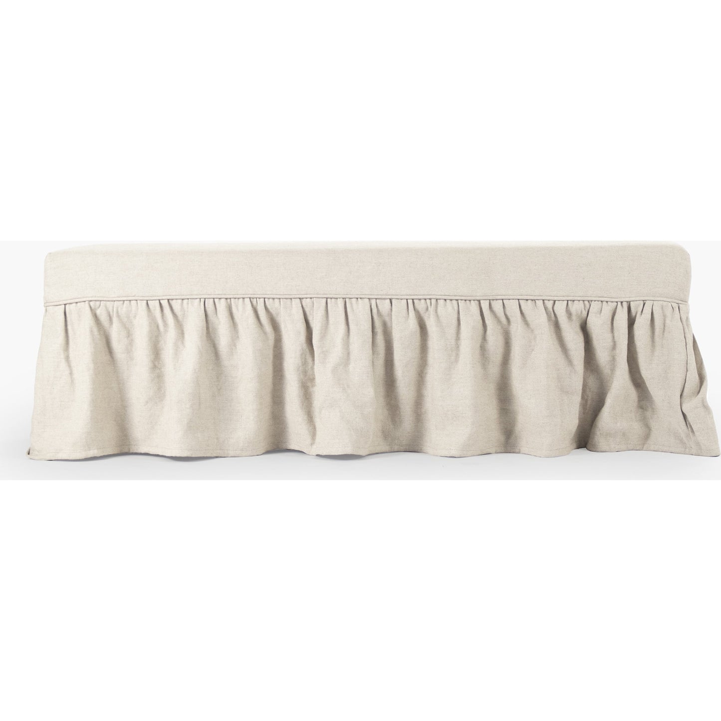002 S-337095 | Additional Silo | Elena Bench by Zentique. Made from recycled wood; linen/cotton blend slipcover in a traditional style.