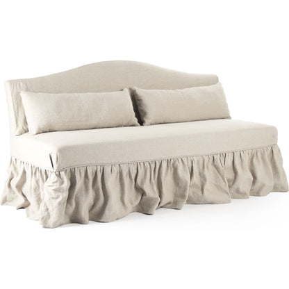 Jasper Bench by Zentique in natural linen and birch. Made from unique in a cottage & farmhouse style.