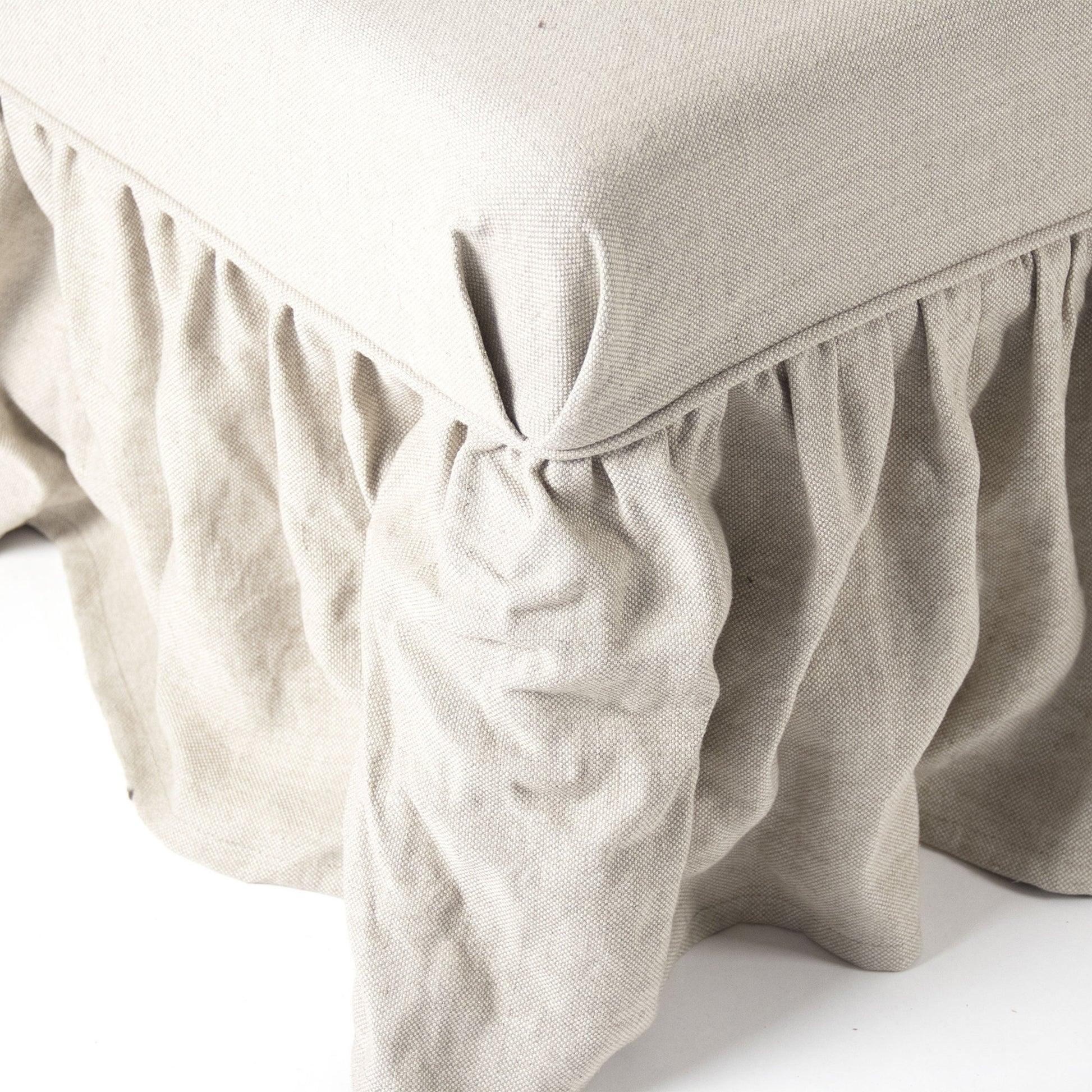 Jasper Bench by Zentique in natural linen and birch. Made from unique in a cottage & farmhouse style.