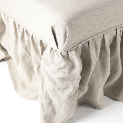 Jasper Bench by Zentique in natural linen and birch. Made from unique in a cottage & farmhouse style.