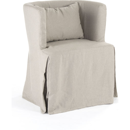 Zoey Tub Chair by Zentique in natural linen and birch. Made from birch in a modern style.