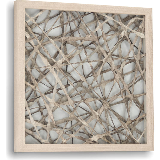 Abstract Paper Wood-Framed Art by Zentique in fir wood, glass. Made from pine wood, glass in a eclectic & global style.