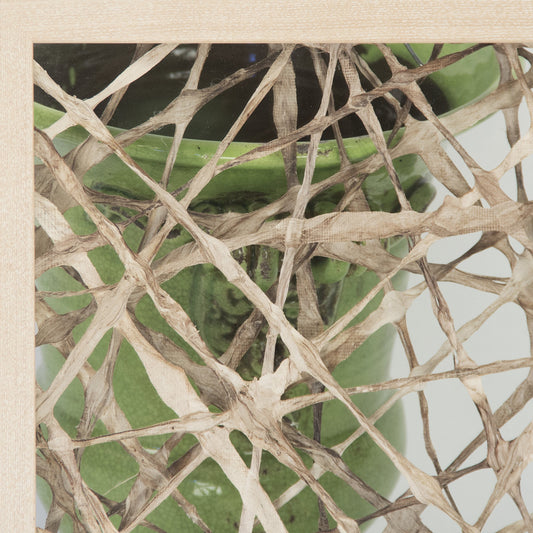 Abstract Paper Wood-Framed Art by Zentique in fir wood, glass. Made from pine wood, glass in a eclectic & global style.