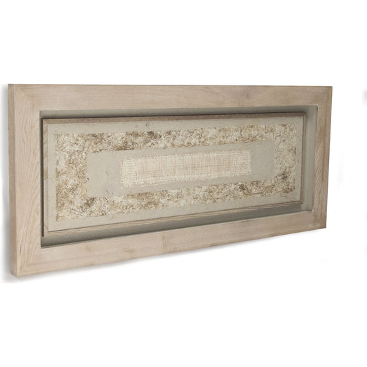 Abstract Layered Paper Framed Art by Zentique in light brown paper in tan frame and fir wood, glass. Made from pine wood, mdf, glass in a modern style.