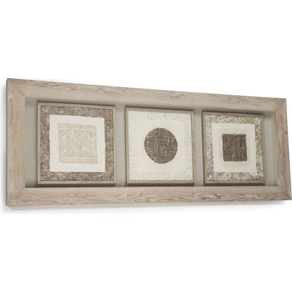 Abstract Pattern Framed Art by Zentique in various brown tone paper in tan frame and fir wood, glass. Made from pine wood, mdf, glass in a modern style.