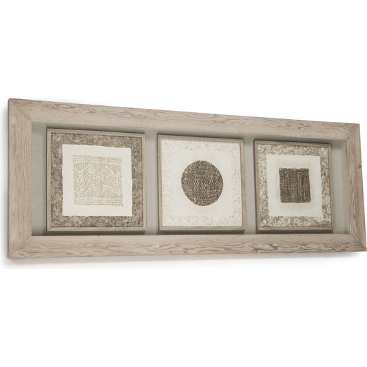 Abstract Pattern Framed Art by Zentique in various brown tone paper in tan frame and fir wood, glass. Made from pine wood, mdf, glass in a modern style.