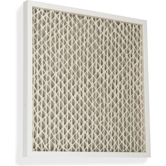 White Abstract Paper Framed Art by Zentique in off-white paper in white frame and fir wood, glass. Made from pine wood, mdf, glass in a modern style.
