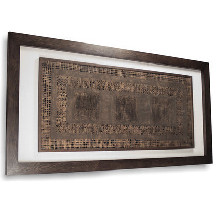 Rectangular Paper Framed Art by Zentique in dark brown paper in dark brown frame and fir wood, glass. Made from mdf, glass in a eclectic & global style.