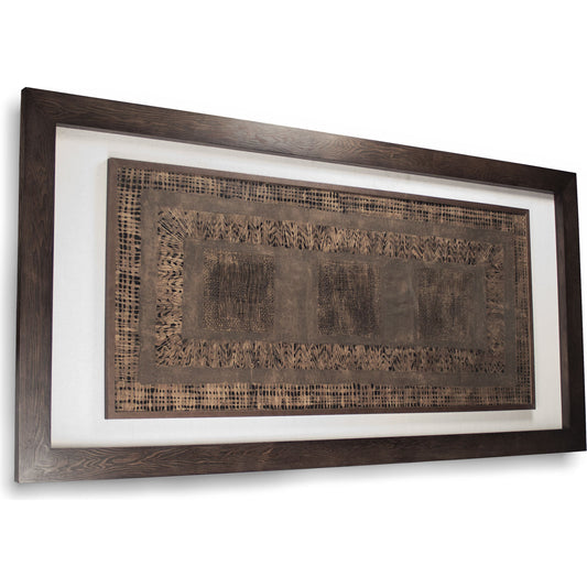 Rectangular Paper Framed Art by Zentique in dark brown paper in dark brown frame and fir wood, glass. Made from mdf, glass in a eclectic & global style.