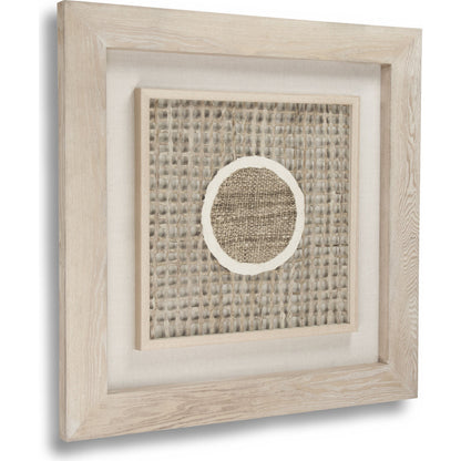 Abstract Paper Framed Art by Zentique in light brown paper in tan frame and fir wood, glass. Made from mdf, glass in a modern style.