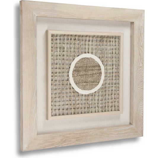 Abstract Paper Framed Art by Zentique in light brown paper in tan frame and fir wood, glass. Made from mdf, glass in a modern style.