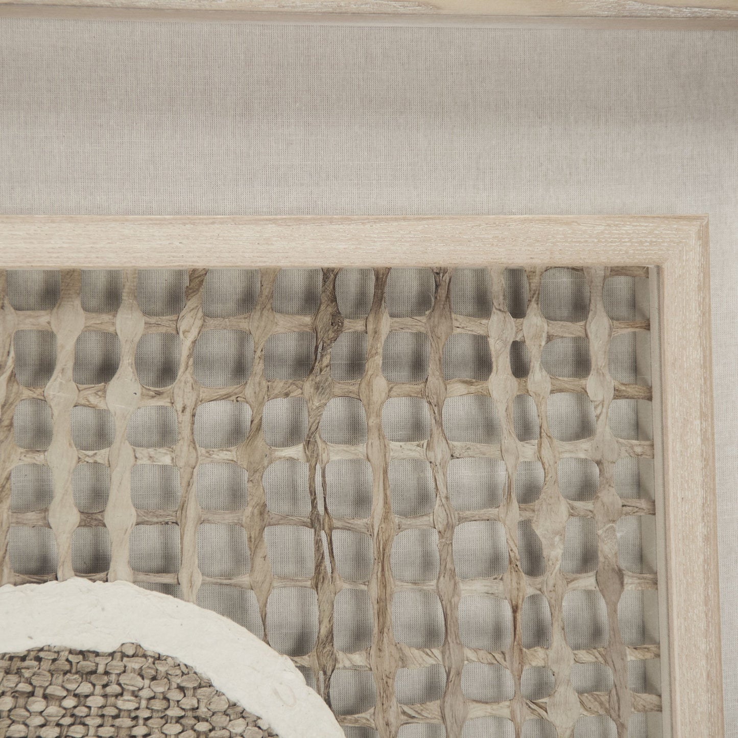 003 S-338603 | Closeup | Abstract Paper Framed Art by Zentique in light brown paper in tan frame and fir wood, glass. Made from mdf, glass in a modern style.