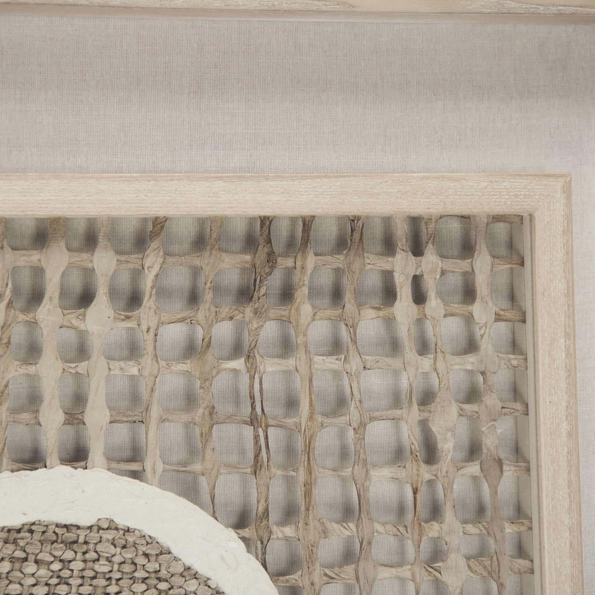 Abstract Paper Framed Art by Zentique in light brown paper in tan frame and fir wood, glass. Made from mdf, glass in a modern style.