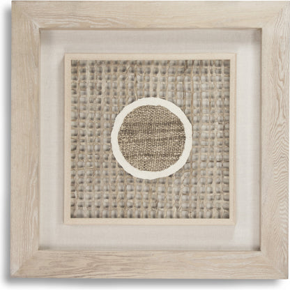 Abstract Paper Framed Art by Zentique in light brown paper in tan frame and fir wood, glass. Made from mdf, glass in a modern style.