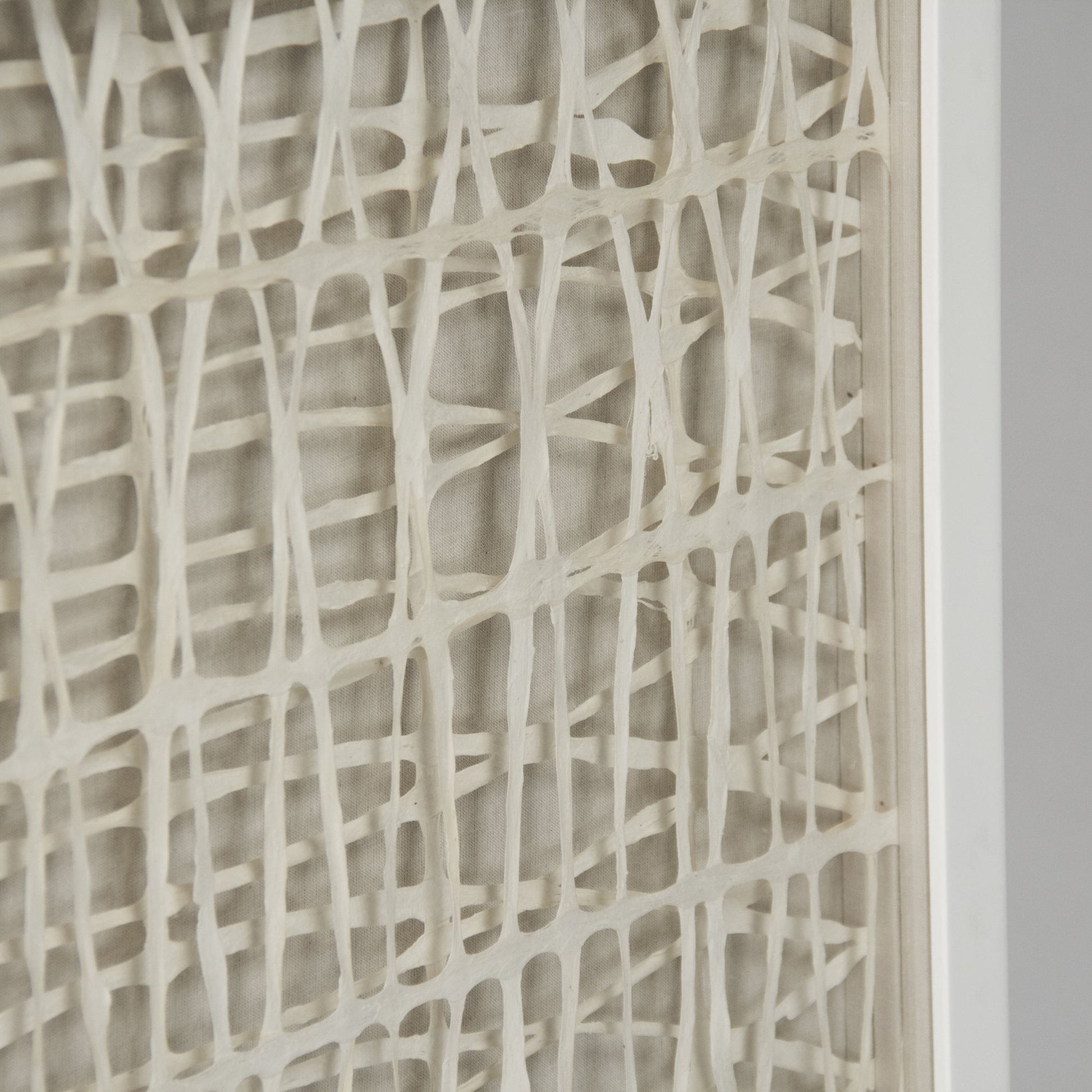 Abstract Neutral Paper Framed Art by Zentique in off-white paper in white frame and fir wood, glass. Made from pine wood, glass in a modern style.