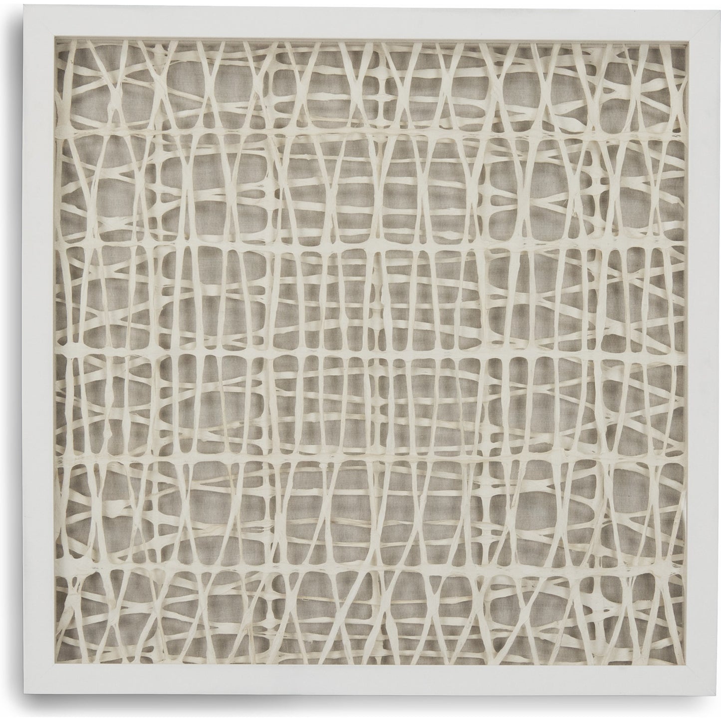 004 S-338607 | Additional Silo | Abstract Neutral Paper Framed Art by Zentique in off-white paper in white frame and fir wood, glass. Made from pine wood, glass in a modern style.