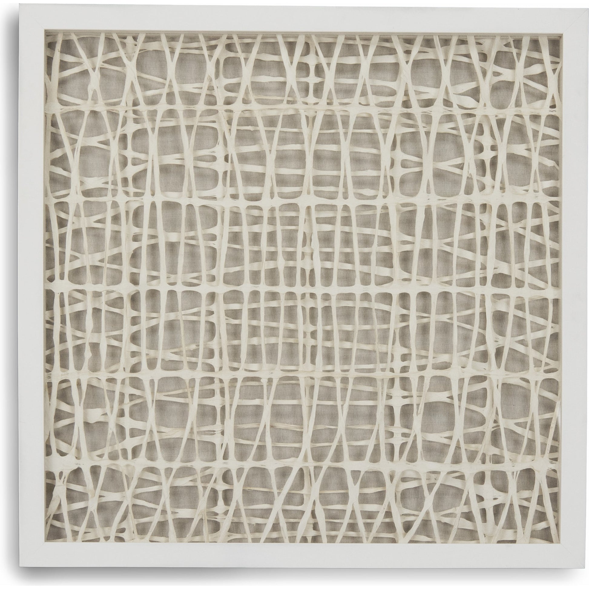 Abstract Neutral Paper Framed Art by Zentique in off-white paper in white frame and fir wood, glass. Made from pine wood, glass in a modern style.