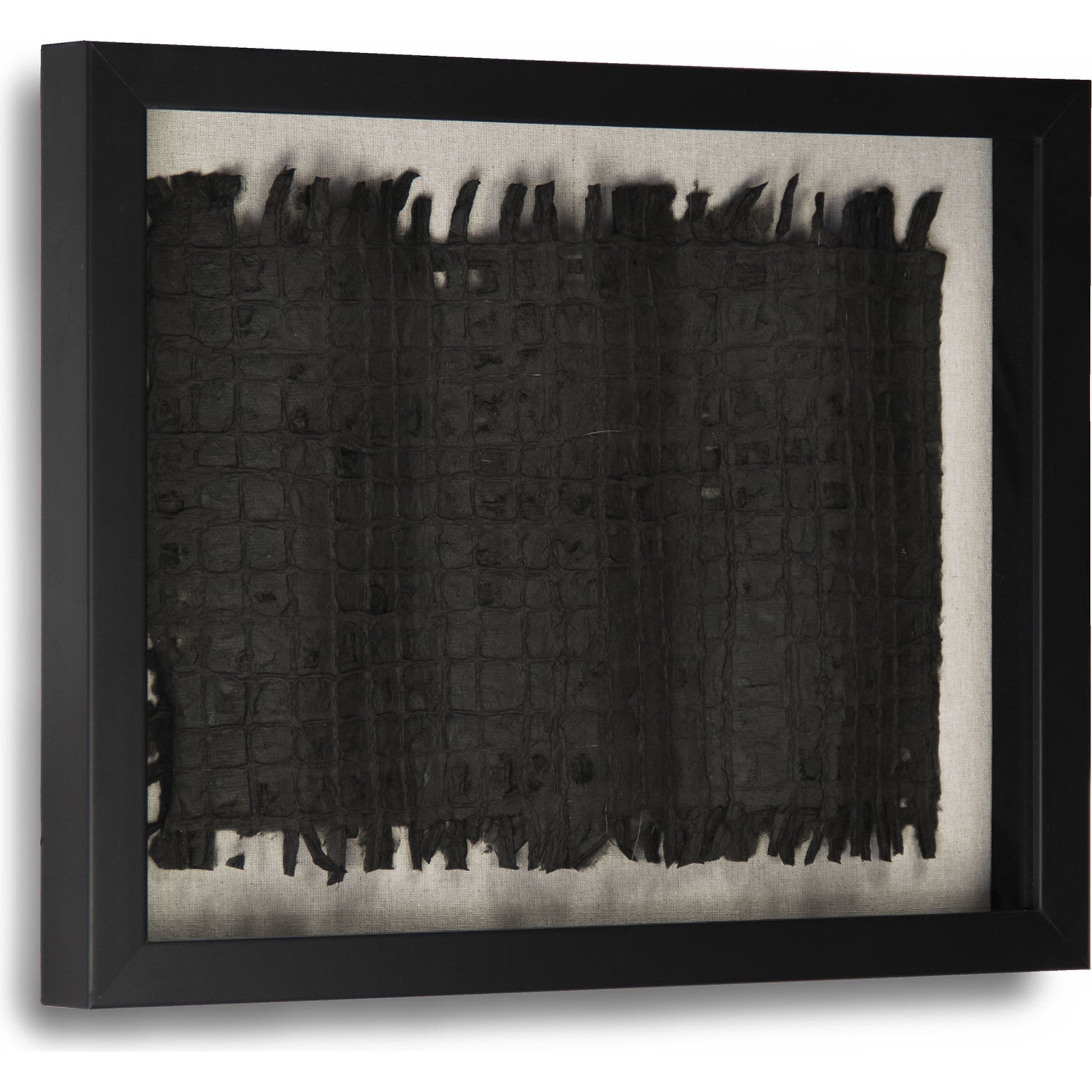Abstract Black Paper Framed Art by Zentique in black paper in black frame and fir wood, glass. Made from pine wood, glass in a modern style.
