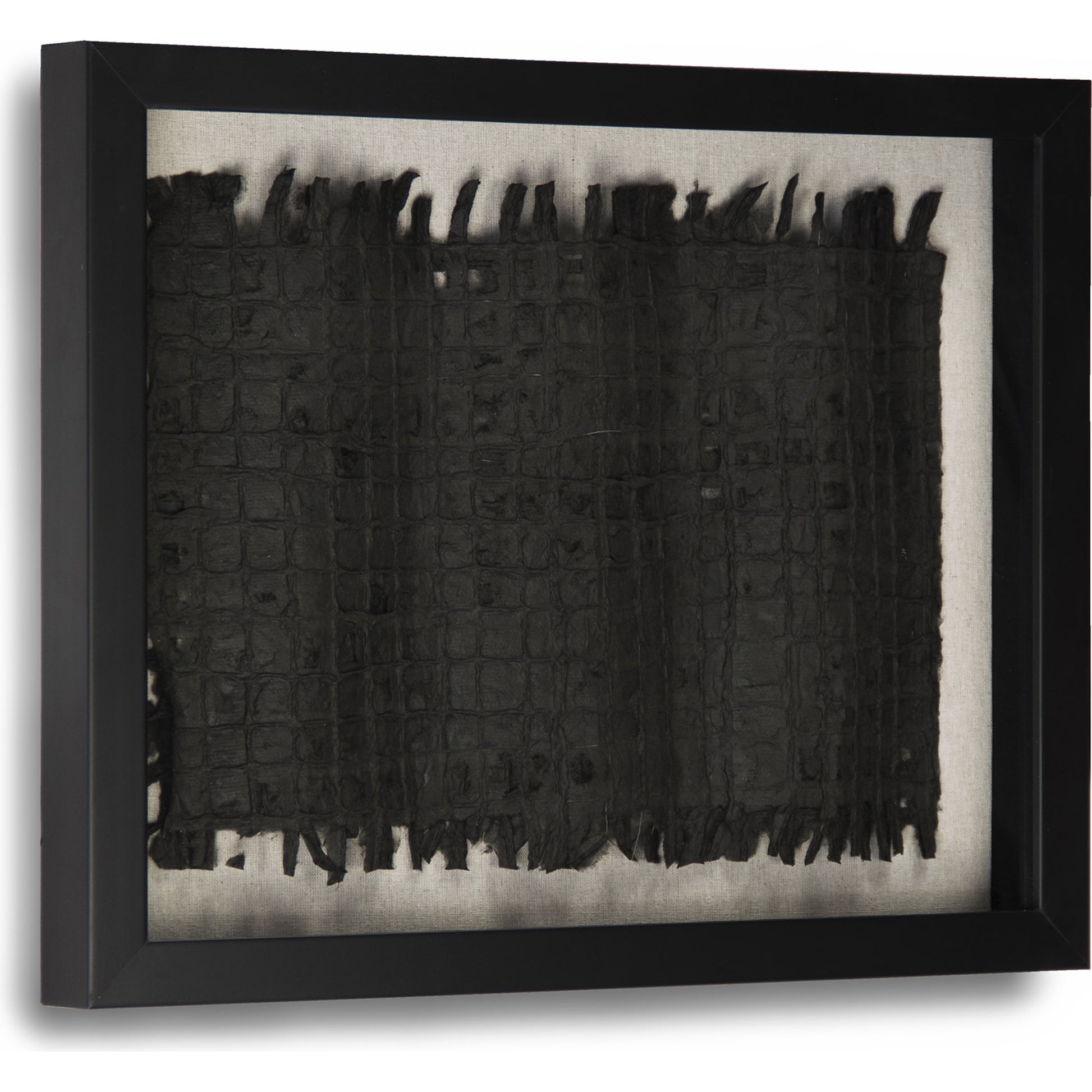 Abstract Black Paper Framed Art by Zentique in black paper in black frame and fir wood, glass. Made from pine wood, glass in a modern style.